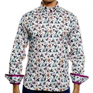 LUCHIANO VISCONTI Skull Buttondown Shirt Small S